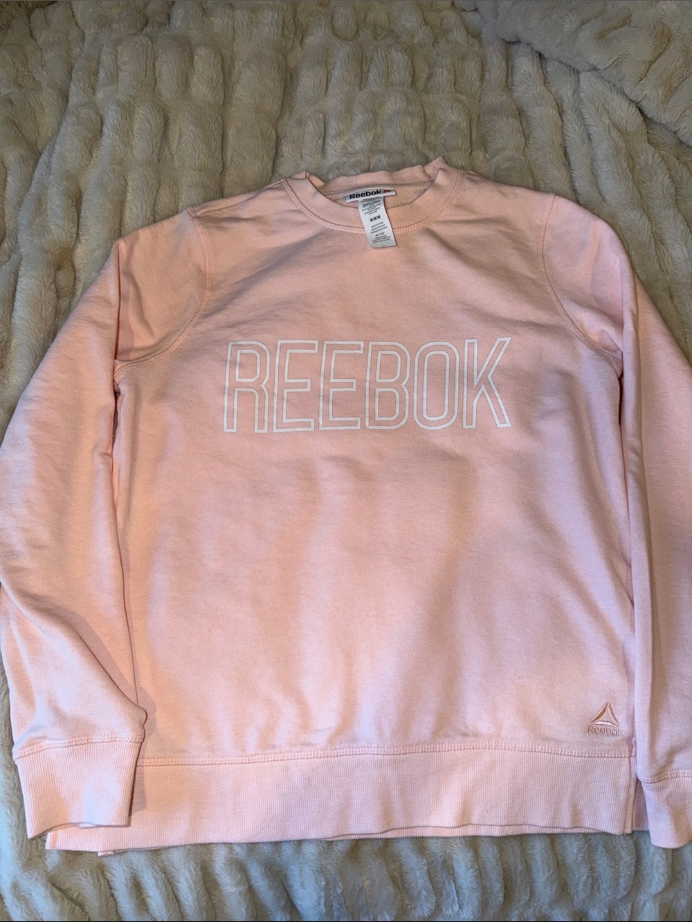 Reebok Light peach Pullover Sweatshirt with Chest Logo